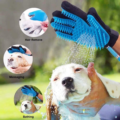 PET BATH GLOVE SHOWER BATHING TOOL AND MASSAGER