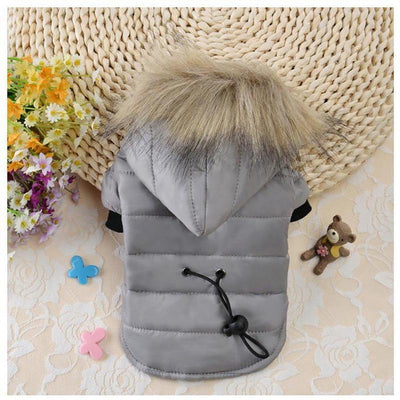 Warm Fur Hooded Pet Winter Coat