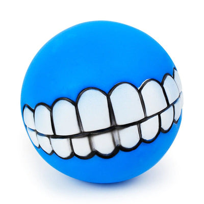 Rubber Squeaky Teeth Ball Dog Chew Toy