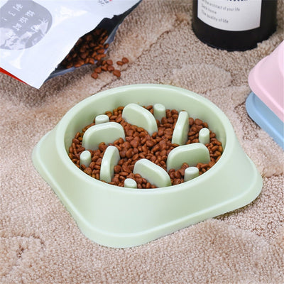 Pet slow eating dog bowl slow feeder dog food bowl Hard Plastic dog slow feeder Cat Pet feeder NonSlip Anti Gulping Feeder Bowl